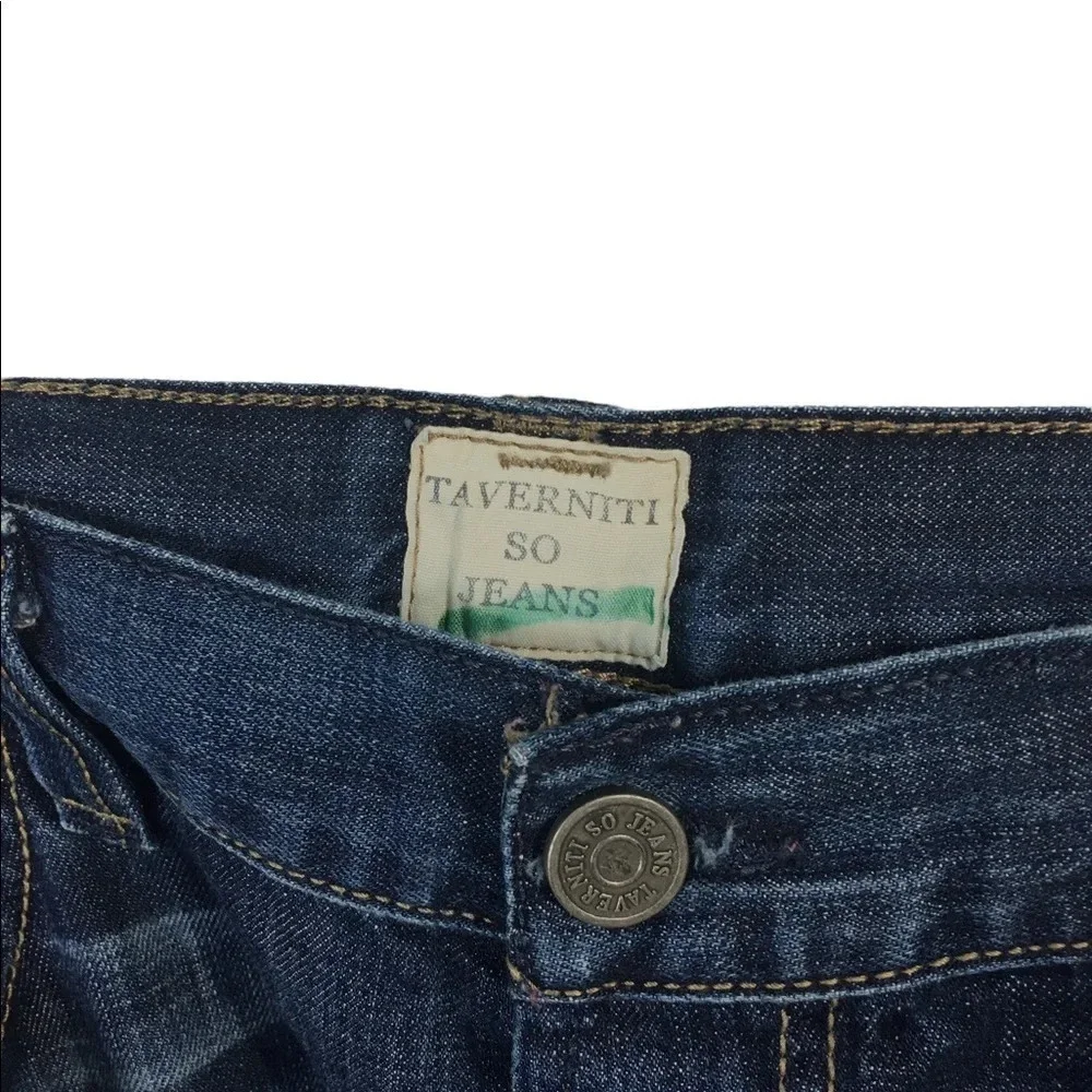 MJ484 Mens Taverniti So Jeans Distressed Boot Cut Denim Button Fly Jeans 40x33